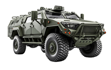 Army Reconnaissance Vehicle Isolated on Transparent PNG Background, rendering. Generative AI
