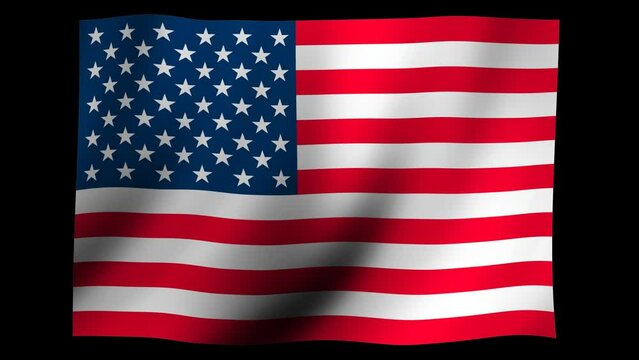 4K animation of a national flag waving in the wind ( mov, no background ) | United states