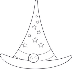 Minimalistic Witch Hat Icon - Halloween Vector Illustration