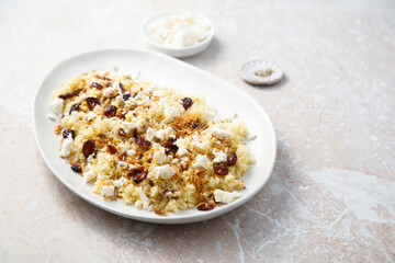 Couscous with cranberry and Feta cheese