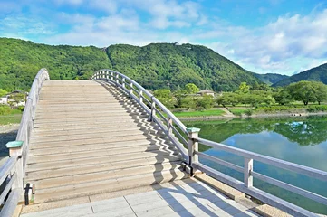 Fototapete Kintai-Brücke 錦帯橋からの眺め　山口県岩国市