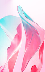 Abstract gradient glass background, 3d rendering.