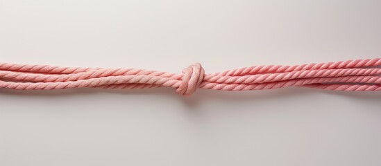 Rope for climbing on a isolated pastel background Copy space