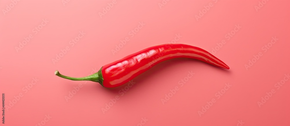 Poster red hot peppers on a isolated pastel background copy space full depth of field