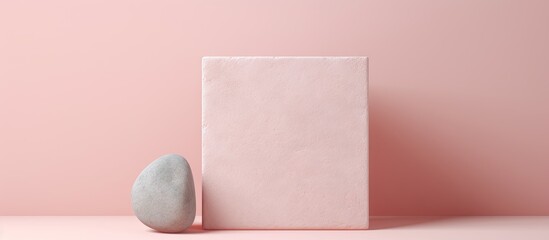 Single rock on isolated pastel background Copy space