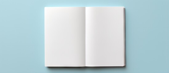 Mockups or simulations of magazines books or catalogs on a black table with a blank page or notepad on a solid background isolated pastel background Copy space - Powered by Adobe