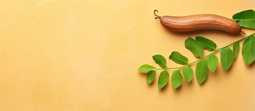 Tamarind against isolated pastel background Copy space