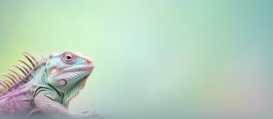 Obraz premium The name of a species called Megophrys nasuta isolated pastel background Copy space