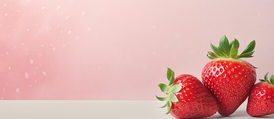 New strawberry design with fruit illustration isolated pastel background Copy space