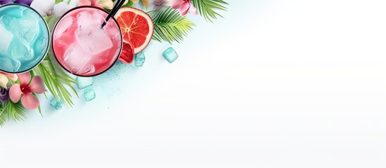 white drink isolated pastel background Copy space
