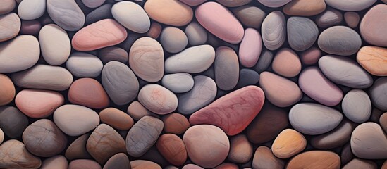 Rock and stone isolated pastel background Copy space