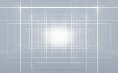 Abstract white tunnel, 3d rendering.