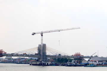 Fototapeta premium Coal Mining in Musi River, Palembang, Indonesia.