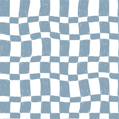 Seamless Repeat Vector Irregular Hand Drawn Doodle Checkerboard Check Grid Pattern Geometric