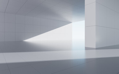 Abstract interior building, 3d rendering.