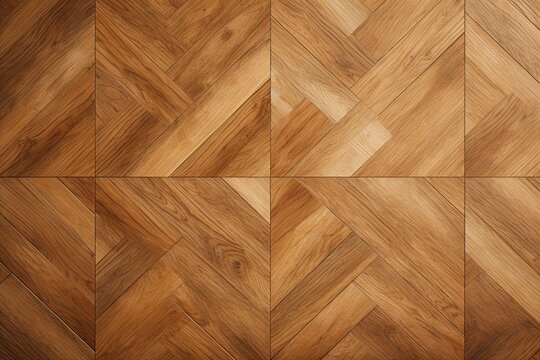 Square pattern parquet indoors, top view
