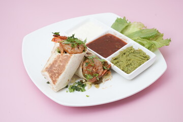 delicious wrap with dips