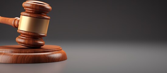 Wooden gavel on a isolated pastel background Copy space Wide angle photo