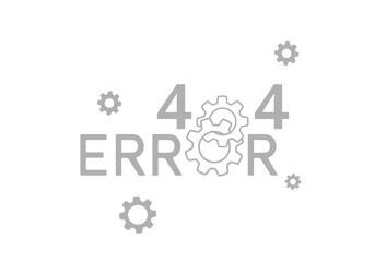 Error inscription 404 inscription waiting site gear different sizes illustration