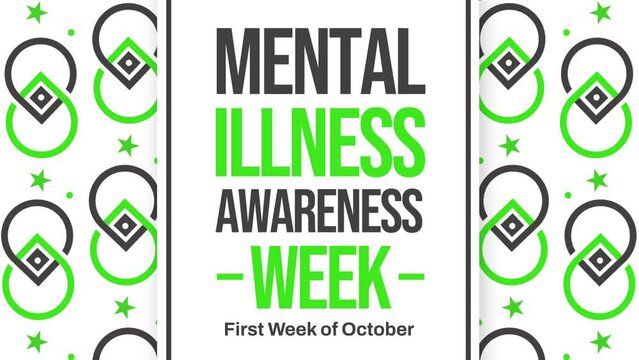 Mental Illness Awareness week 4K Animation with colorful Typography. The first week of October is observed as Mental illness awareness week