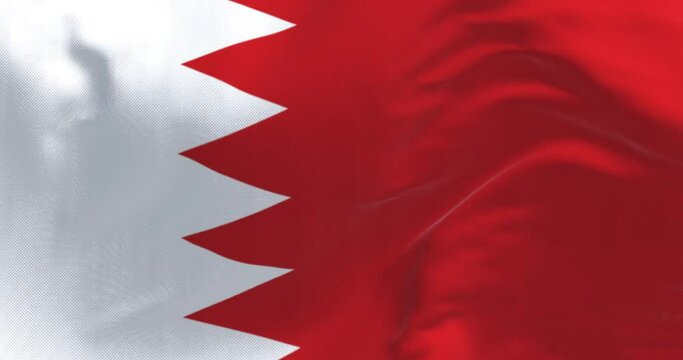 Close-up of National flag of Bahrain waving