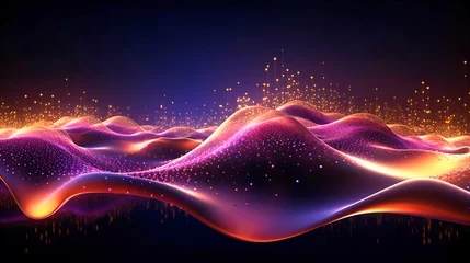 Zelfklevend Fotobehang Fractale golven Abstract digital waves representing market flow