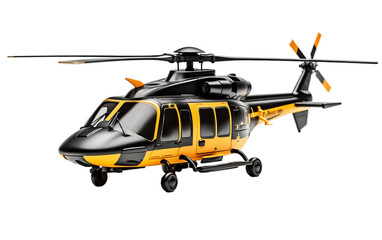 Helicopter Isolated on Transparent PNG Background, rendering. Generative AI