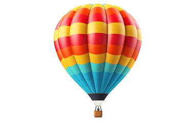 Hot air Balloon Isolated on Transparent PNG Background, rendering. Generative AI