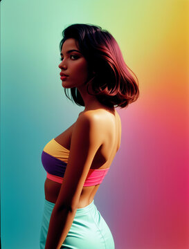 Pulp-style portrait of a woman