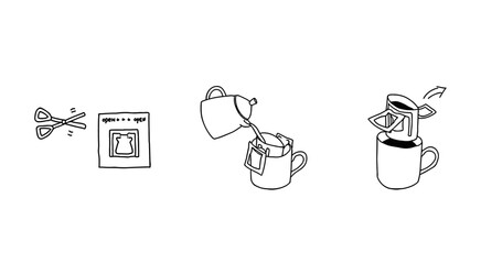 Drip Coffee bag Instructions guide how to brew pour over coffee