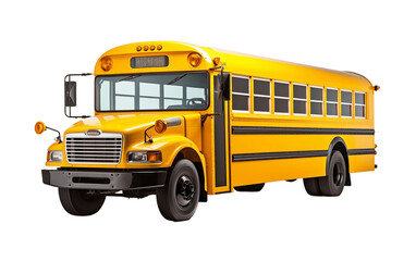 School Bus Isolated on Transparent PNG Background, rendering. Generative AI