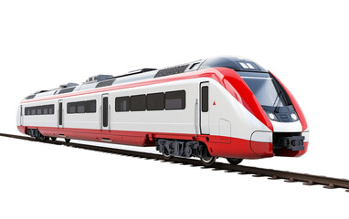 Train Isolated on Transparent PNG Background, rendering. Generative AI