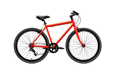 Realistic Red Bicycle Transparent PNG Background, rendering. Generative AI