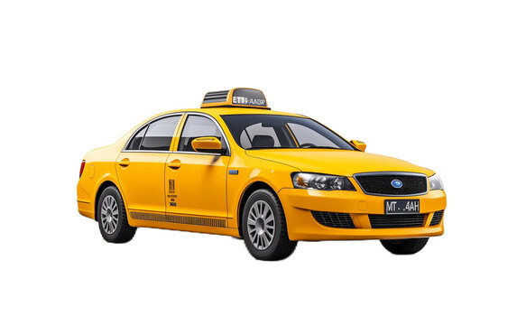 Taxi Isolated On Transparent PNG Background, Rendering. Generative AI