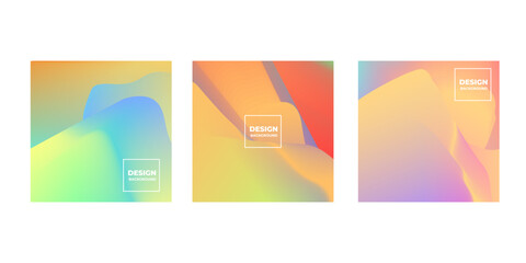 set of gradient abstract and fluid background