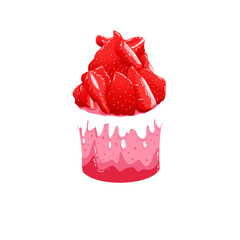 strawberry cupcake with whipped cream