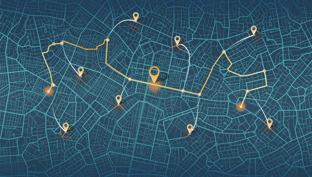 Gps map. View from above the map buildings. Decorative graphic tourist map. Quarter residential buildings. Vector, illustration. Abstract transportation background. Location tracks dashboard.