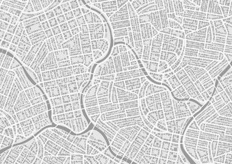 Fototapeta premium City top view. View from above the map buildings. View from above the map buildings. Detailed view of city. Decorative graphic tourist map. Abstract transportation background. Vector, illustration.