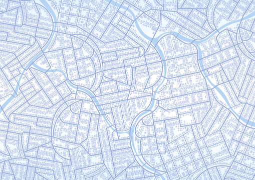 View from above the map buildings. Detailed view of city. Decorative graphic tourist map. Quarter residential buildings. City top view. Abstract background. Flat style, Vector, illustration isolated
