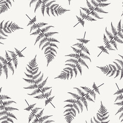 Seamless pattern with fern leaves. Black and white vector illustration. © Lisla