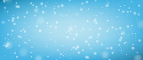 Snow blue background. Christmas snowy winter design. White falling snowflakes. snowfall texture decoration. Vector illustration