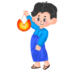 Myanmar Lighting Festival characters, lanterns, paintings