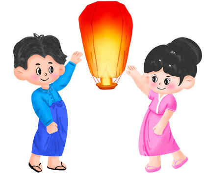 Myanmar Lighting Festival characters, lanterns, paintings