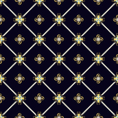 Geometric ethnic pattern seamless flower color. seamless pattern. Design for fabric,curtain,background,carpet,wallpaper,clothing,wrapping,Batik,mandalas,fabric,Vector illustration. pattern style.