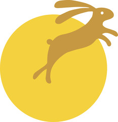 Mid-Autumn Festival, rabbit, moon, silhouette, vector, illustration,