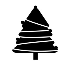 Christmas tree silhouette icon