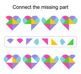Connect the missing part. Task for the development of attention and logic.