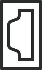 シンプルな標識の線画単品イラスト　待避所