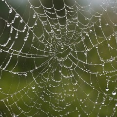 Beautiful Spider Web with raindrop dew