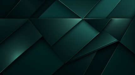 Obraz premium Elegant modern dark green abstract, geometric shapes, lines, stripes at different angles, gradient color background. 3d effect. Futuristic. Web banner. Wide. Panoramic design. Generative AI